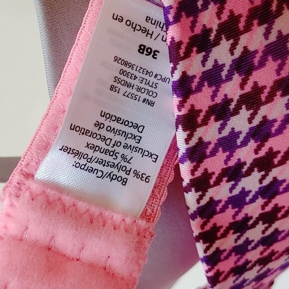 2 PACK T-SHIRT BRAS nobo no boundaries Women's Size 36B Grey hounds tooth - Picture 3 of 5